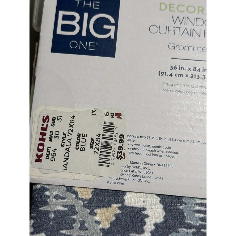 The Big One Garfield Geometric Set of 2 Grommet Window Curtain Panels Multi-Col - Picture 11 of 12